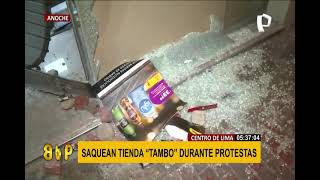 Vandalismo en Cercado de Lima: Turba saquea dos tiendas Tambo durante protestas (3/3)