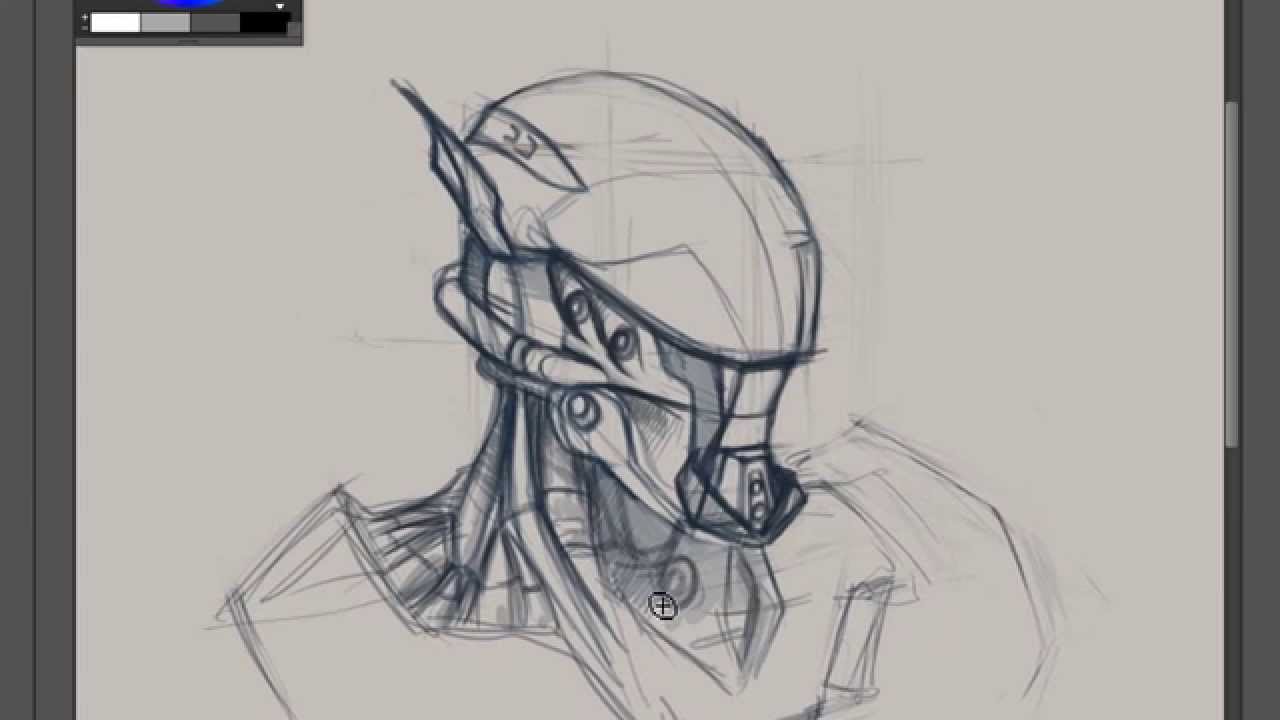 Drawing A Robot Head - YouTube