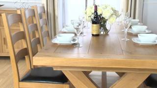 Extending Solid Oak Dining Table \u0026 Oak Chairs