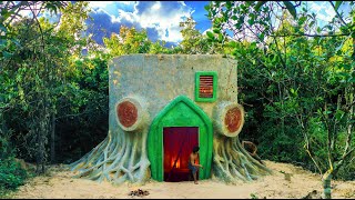 25Days Building New Creative Solar Tree Stump Fairy House