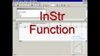 InStr (in string ) function in Microsoft Access ~ DataPig