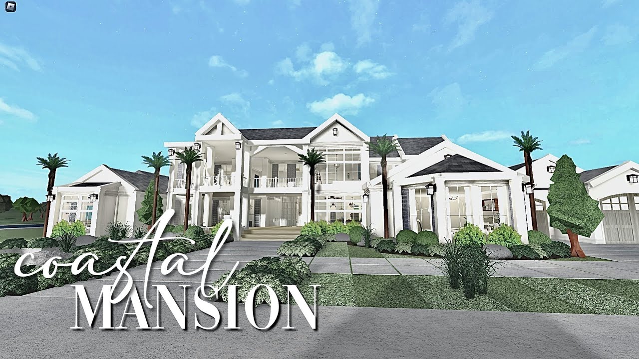 Bloxburg: Large Coastal Mansion 470k | No Large Plot | House Build ...