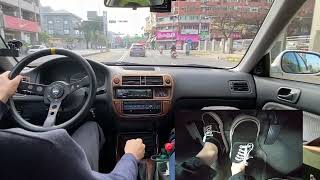 POV Manual Car commuting with Pedal Cam | HONDA CIvic