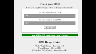 BMI Calculator | JavaScript Project #3