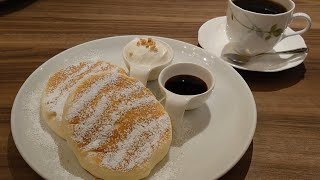 高倉町珈琲のモーニングリコッタパンケーキと高倉町ブレンドコーヒー