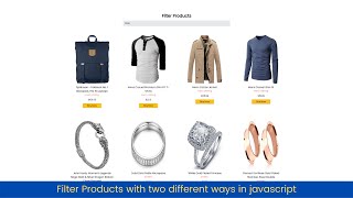 Filter Products with Two Different Ways with JavaScript