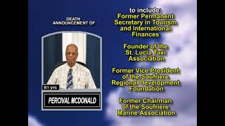Percival McDonald ~ Short Obituary