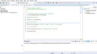 Creating tables using Python program || Printing tables using Python || Python PrettyTable tutorial