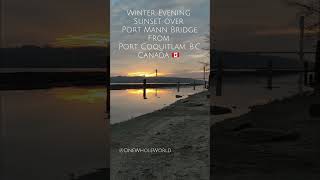 Winter Sunset over Port Mann Bridge, B.C. Canada #canada #Coquitlam #surrey #bridge #portcoquitlam