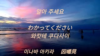 (한글번역.설명) 와카떼구다사이 わかってください  wakate kudasai (이나바 아키라, 因幡 晃)