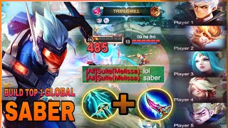 WTF DAMAGE!! 😱 SABER CRITICAL DAMAGE BUILD 2025 #mobilelegends #saber #mlbb