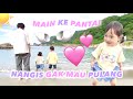 MAIN KE PANTAI SEBENTAR ANAK ANAK TIDAK MAU PULANG