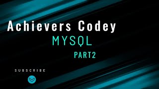 Learn SQL | SQL Tutorial | Creating Database | Part 2 | Achievers Codey