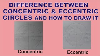Difference between a CONCENTRIC CIRCLE and ECCENTRIC CIRCLE | Draw a Concentric and Eccentric circle
