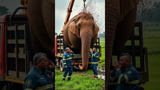 Rescue Big Elephant from Mud | Wild Tails TV #aivideo #rescueanimals #viralshort