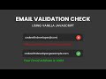 Email Validation Check Using JavaScript | How To Check Email Valid or Not