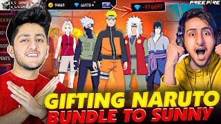 Gifting Naruto Bundle To Sunny 😍 Luckiest Player Of Free Fire ? - Garena Free Fire