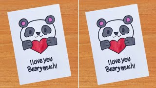 I Love You Very Much Card🐨❤️ //Happy Valentine's Day Card //Cute Bear Love Drawing