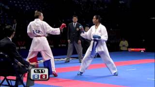 Hanina Berrouba vs Irene Colomar :: WKF Female Kumite Final -68kg :: Belgrade 2010