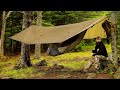 Solo Camping in Rain With Amok Draumr Hammock