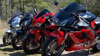 Comparing and Riding my 600RR, RC51, VFR800, & 954RR in 2020!