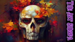 Autumn Skull 😈🧙‍♀️🕷 13 Days of Halloween  Acrylic painting Tutorial Step by Step