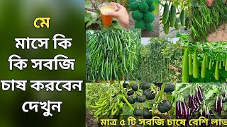 মে মাসে কি কি সবজি চাষ করবেন দেখুন - এই  ৫ টি সবজি চাষে বেশি লাভ - গ্রীষ্মকালীন সবজি চাষ