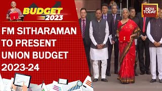Nirmala Sitharaman Poses With 'Bahi Khata' Tablet Ahead Of Presenting Paperless Budget | Budget 2023