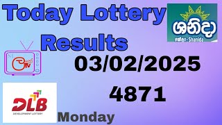 Shanida 4871 2025.02.03 Today Lottery Results | අද ශනිදා දිනුම් ප්‍රතිඵල DLB