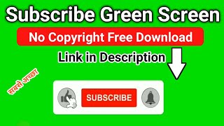 No Copyright, Subscribe and Bell icon into sound animation // Green Screen Subscribe Button Animated