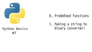 How To Make A STRING To BINARY Converter In JUST 3 Lines! - Python Basics For Beginners