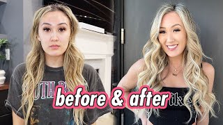 hair transformation!! getting sew-in hair extensions