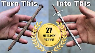 I Turn a Large Rusty Nail into a Beautiful little Sword | Topic Plaza | Bobby Duke Arts Videos