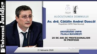 Discursul dlui Cătălin Dascăl cu ocazia aniversării de 20 de ani a UNPIR Filiala București