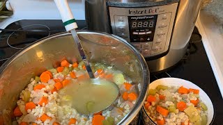 Vegan barley soup in the iPot