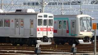 【今後 無くなっていく編成並び】東急5000系 6扉車、東急8500系 並び撮影