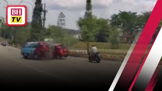 Polis tahan pemandu Myvi langgar van di Bandar Kinrara