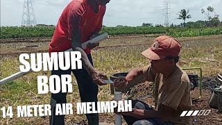 Sumur Bor Manual, kedalaman 14 meter sudah dapat pasir, air melimpah