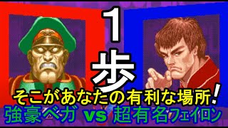 １歩！そこがあなたの有利な場所！強豪ベガ vs 超有名フェイロン　Strong VEGA vs Very Famous FEI-LONG「SSF2X/SSF2T/スト2/ｽﾊﾟ2X実況付？」