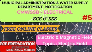 5.Electric Field #tnmaw #cmwssb #ece #eee #electrical #testbatch #freeclasses #material#emft Tamil