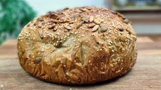 Whole Wheat Bread🫓No Kneading, No Waiting🍞Make Homemade Bread Without Touching Your Hands👌