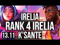 IRELIA vs K'SANTE (TOP) | Rank 4 Irelia, 900+ games, 8/4/19, 1.0M mastery | KR Challenger | 13.11