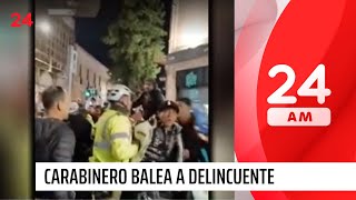 Carabinero baleó a delincuente que lo atacó con electroshock | 24 Horas TVN Chile