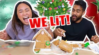 Tipsy GingerBread House Challenge! Vlogmas 1 | Aileen and Deven