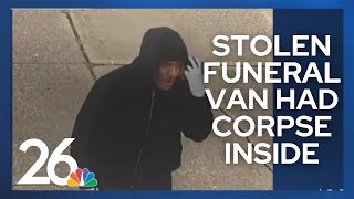 Man arrested in Green Bay for stealing funeral home van with corpse inside