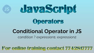 conditional operator in javascript in hindi