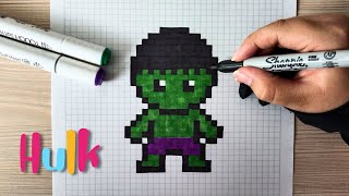 Como dibujar a HULK en PIXEL ART – Tutorial paso a paso