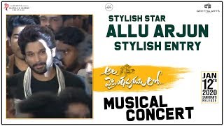 Stylish Star Allu Arjun Entry @ Ala Vaikunthapurramuloo Musical Concert | Jan 12th Release