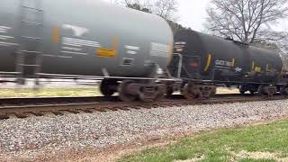 Csx M582 heading SB through Waxhaw NC with Csx 7504 leading