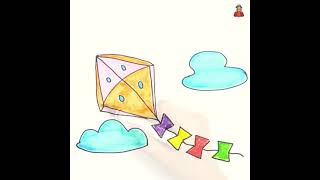 Kite Drawing | How to Draw a Kite | Let's Learn Easy Drawing